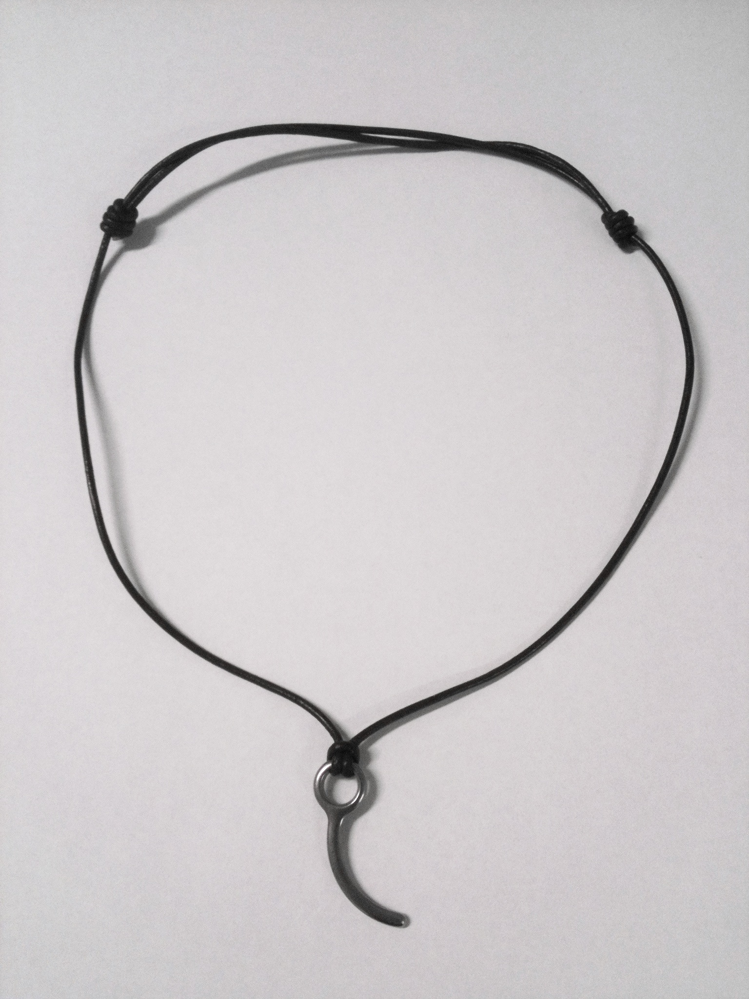 Leather Closing Pin Necklace Leather Closing Pin Necklace